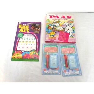 Vintage Paas Unopened Easter Egg Color Kit Super Color Tablets Lamb Rabbit Box +